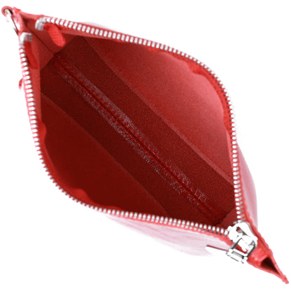 Glossy Women's Cosmetic Bag SHVIGEL 16410 Red Natural Leather Stylish Design