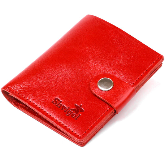 Practical Women's Wallet SHVIGEL 16503 Red Genuine Leather High-Quality Design