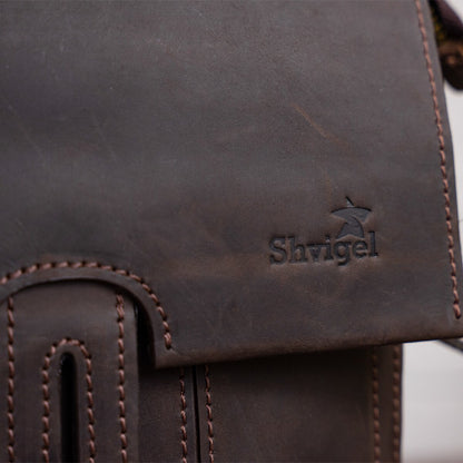 Men's Leather Bag SHVIGEL 11104 Brown Genuine Leather, Stylish and Durable Design