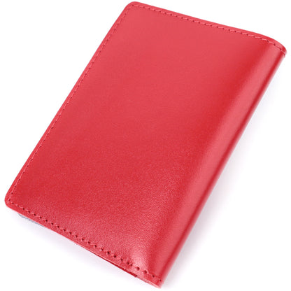 Bright Red Natural Leather Auto Document Cover SHVIGEL 16161 for Driver's License and Passport
