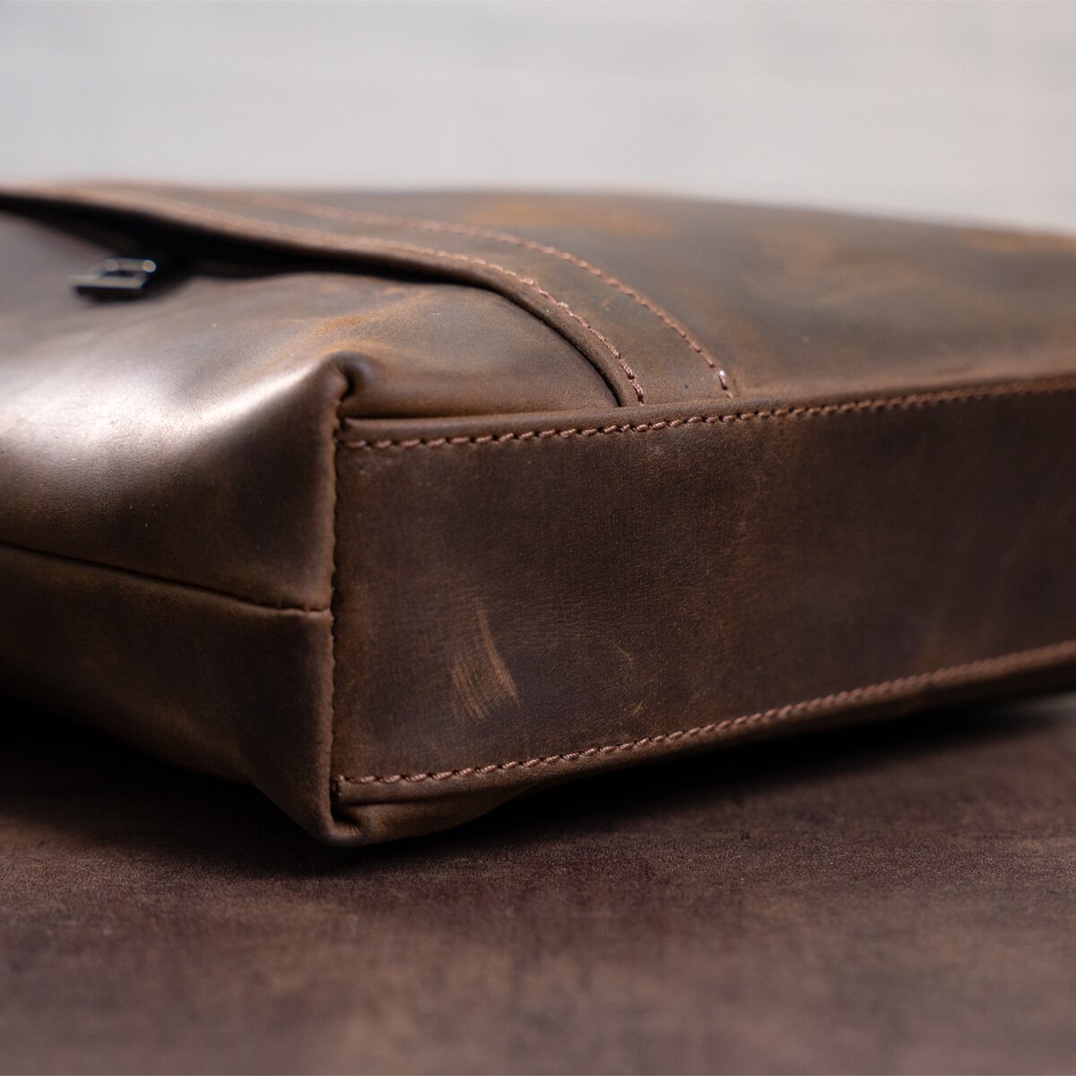 Men's Leather Bag SHVIGEL 11099 Brown Genuine Leather from Ukraine