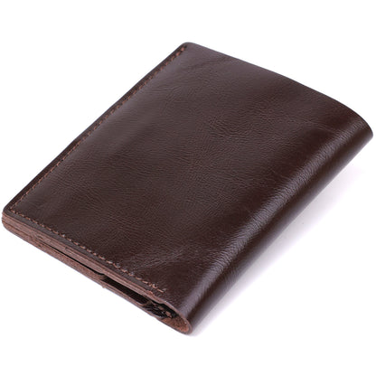 Classic Men's Wallet SHVIGEL 16506 Brown Genuine Leather from Ukraine