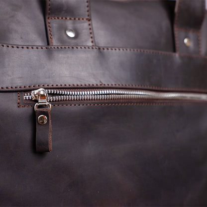 Leather Laptop Bag SHVIGEL 11020 Brown Natural Leather Handmade in Ukraine