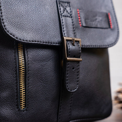 Men's Leather Bag - SHVIGEL 19100 - Black - Natural Leather - Handmade in Ukraine